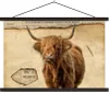 MuchoWow® Textilposter Schottisches Hochlandrind - Retro - Produktbild-Vorschau 1
