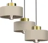 Lampe suspendue ronde beige 3 abat-jours avec éléments Voir les images du produit 2