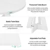 Collage of images highlighting features of a white round dining table. Náhľad obrázku produktu