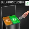 HOMCOM Kuchynský odpadkový kôš 2 x 30 l s vekom so systémom Náhľad obrázku produktu 4