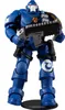 A blue Warhammer 40k Ultramarines Reiver action figure with a bolt carbine, standing on a display base. Anteprima dell’immagine prodotto