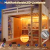 Lit mezzanine, 140 x 200 cm, avec éclairage LED, armoire, Voir les images du produit 7