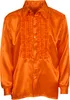 Satin Rüschenhemd orange 70er Jahre Retro M/L -XXL XL - 54 Produktbild-Vorschau 2