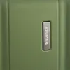 A close-up view of a green suitcase with a silver Travelite logo. Anteprima dell’immagine prodotto