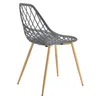 A single gray chair with a diamond pattern on the seat and back, supported by four wooden legs. Náhľad obrázku produktu