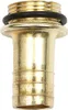 A close-up, studio shot of a brass fitting with a black rubber O-ring. Produktbild-Vorschau