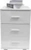 Comodino da ingresso a 3 cassetti, altezza 63 cm, bianco Anteprima dell’immagine prodotto 1