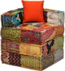 vidaXL Pouf modulaire 2 places patchwork tissu Voir les images du produit 6