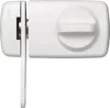 A white door lock with a turn knob and a latch is shown against a white background. Produktbild-Vorschau