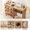 A sewing table with various sewing supplies and a sewing machine. Produktbild-Vorschau