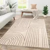 A living room scene with a couch, rug, and bench. Produktbild-Vorschau