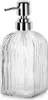 A clear, studio shot of a glass soap dispenser with a silver pump. Náhled obrázku produktu