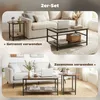 HOMCOM Beistelltisch 2er-Set Couchtisch mit Ablagen, Produktbild-Vorschau 4