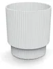 Pot de fleurs en plastique blanc rayé 15.7x14.6 cm Voir les images du produit 1