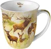 Tasse 10cm Porzellan mit Hirsch & Reh Waldtiere Motiv Braun Produktbild-Vorschau 1