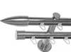 Innenlauf Gardinenstange Edelstahl Look 20mm Wandträger Produktbild-Vorschau 1
