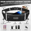 Laufgürtel Handy Lauftasche Jogging 4 Taschen Wasserdicht Produktbild-Vorschau 2