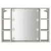 vidaXL Zrcadlová skříňka s LED betonem šedá 76x15x55 cm - Náhled obrázku produktu 8