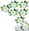 Set 6 cremefarbene Rosen Hochzeitsdeko künstlich für Auto Produktbild-Vorschau 3