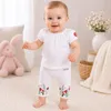 BONDI Capri Leggings "Blumenwiese" Stickerei 86627 | Weiß - Produktbild-Vorschau 3