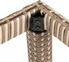 A close-up view of the corner joint of a polyrattan furniture set. Produktbild-Vorschau