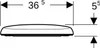 A technical drawing showing the dimensions of a product, likely a toilet seat, with measurement lines and numbers. Anteprima dell’immagine prodotto