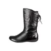 A black leather boot is shown against a white background. Produktbild-Vorschau