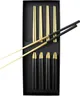 5 Paar Essstäbchen Schwarz-Gold Edelstahl Chopsticks Sushi Produktbild-Vorschau 3