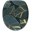 A toilet seat with a monstera leaf pattern. Produktbild-Vorschau