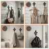 Vintage gietijzeren bloemvormige wandhaken, antiek bruin - Productafbeelding-voorbeeld 7