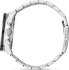Side view of a silver and black watch with a metal band. Náhled obrázku produktu