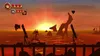 A video game scene at sunset with characters and gameplay elements. Produktbild-Vorschau