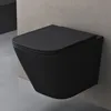 A black wall-mounted toilet is shown against a concrete wall and floor. Produktbild-Vorschau