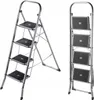Two views of a silver and black step ladder against a white background. Náhľad obrázku produktu