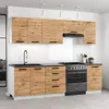 ULWEHOME | Küchenzeile 220 cm Eiche Wotan, Küchenmöbel-Set Produktbild-Vorschau 4