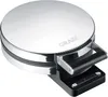 A silver and black waffle maker is shown from a slightly elevated side angle against a white background. Náhľad obrázku produktu