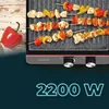A close-up shot of a grill with food on it, with a red bell pepper and text overlay. Voir les images du produit