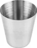 A close-up studio shot of a single, empty, silver metal cup. Podgląd zdjęcia produktu