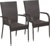 vidaXL Chaises de jardin empilables 2 pcs. Poly rotin noir Voir les images du produit 12