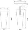 Technical drawings of furniture legs with dimensions. Podgląd zdjęcia produktu
