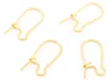 Vintageparts Kidney Ohrhaken Messing 18K Goldbeschichtung Produktbild-Vorschau 1