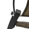 A close-up view of a black metal frame with a black knob and a brown coiled spring, part of a piece of furniture. Podgląd zdjęcia produktu