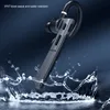 A dark blue background with water splashes and a single black and gray Bluetooth earphone. Náhľad obrázku produktu