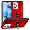 A red phone case with a ring holder is displayed from multiple angles against a white background. Produktbild-Vorschau