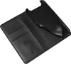 An open black leather flip case for a smartphone, showing the interior card slots and the phone holder. Produktbild-Vorschau