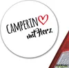 Huuraa Aufkleber Camperin mit Herz 10cm rund Sticker Produktbild-Vorschau 2