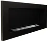 A modern, black, wall-mounted bioethanol fireplace with a sleek, minimalist design. Produktbild-Vorschau