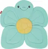 A teal and yellow flower-shaped bath pillow with a smiling turtle face. Produktbild-Vorschau