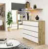 Akord Kommode Mit Schubladen Eiche/Weiß 120X40X99 Cm Produktbild-Vorschau 4