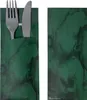 30 Bestecktaschen mit Serviette dunkelgrün marmoriert 20 cm Produktbild-Vorschau 3